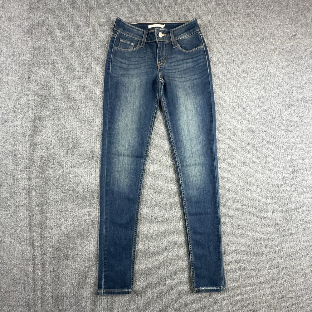 Levi's 535 Super Skinny Jeans Womens 25 Medium Wash Blue Low Rise Stretch Denim